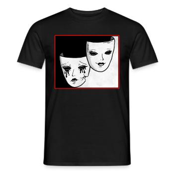 Theater Maske Soft Grunge Drama und Komödie Goth - Männer T-Shirt - Schwarz - Vorne - AI Model Male 178 light (178cm)