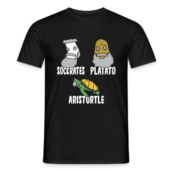 Philosophy of Socrates Plato Aristotle - Men's T-Shirt - black - Front - AI Model Male 178 light (178cm)