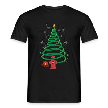 Weihnachtsbaum Shirt für Feuerwehrmann - Männer T-Shirt - Schwarz - Vorne - AI Model Male 178 light (178cm)