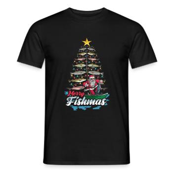 Chemise Merry Fishmas pour les pêcheurs - T-shirt homme - noir - Devant - AI Model Male 178 light (178cm)