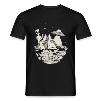 Ancient astronaut design for an alien theorate - Men's T-Shirt - black - Front - AI Model Male 178 light (178cm)