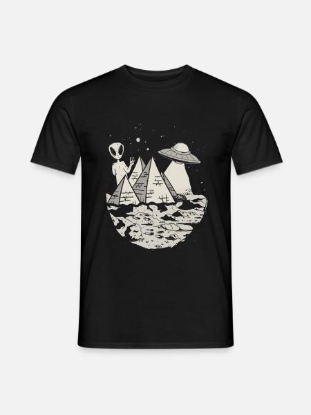 Ancient astronaut design for an alien theorate - Men's T-Shirt - black