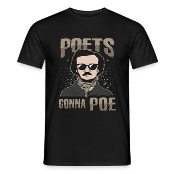 Allan Poe Rabe Krähe Shirt Gothic LIteratur - Männer T-Shirt - Schwarz - Vorne - AI Model Male 178 light (178cm)