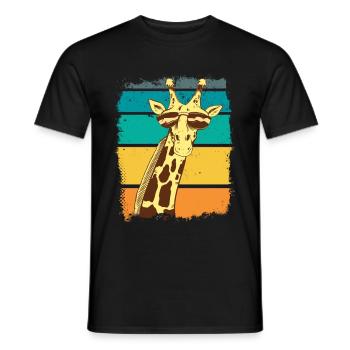 Vintage Giraffe Retro Giraffe Africa Animals Safari - T-shirt homme - noir - Devant - AI Model Male 178 light (178cm)