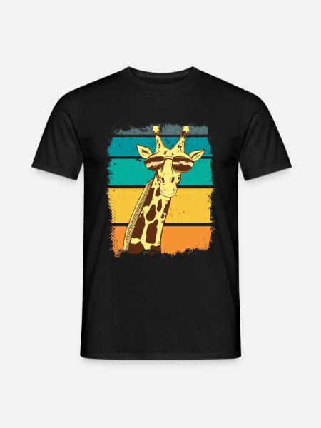 Vintage Giraffe Retro Giraffe Africa Animals Safari - T-shirt homme - noir