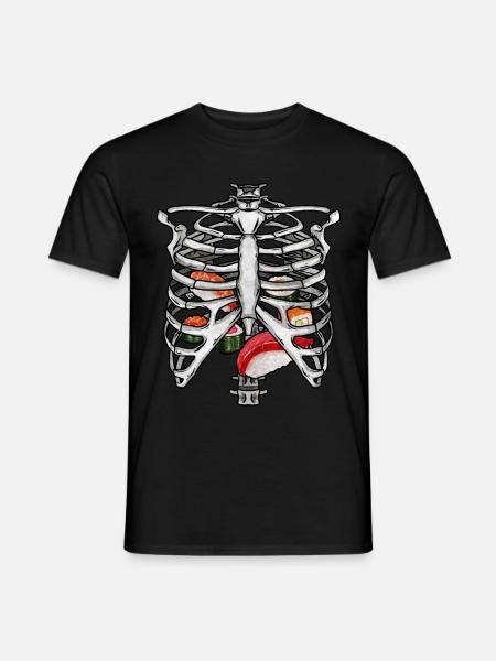 Japanese Aesthetic Skelett Rippenkäfig Sushi Gesch - Männer T-Shirt - Schwarz
