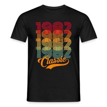 Vintage 1982 82 Birthday Retro Vintage Gift - Men's T-Shirt - black - Front - AI Model Male 178 light (178cm)