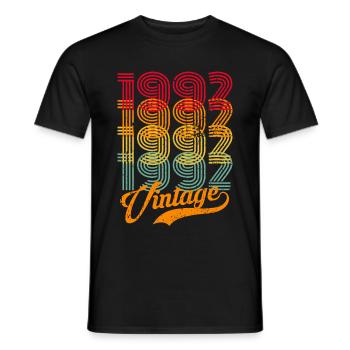 Vintage 1992 92 Birthday Retro Vintage Gift - Men's T-Shirt - black - Front - AI Model Male 178 light (178cm)