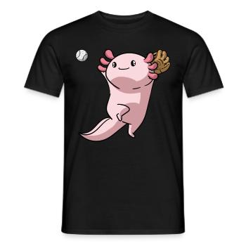 Kawaii Axolotl Pun Lustig Baseball Spieler Geschen - Männer T-Shirt - Schwarz - Vorne - AI Model Male 178 light (178cm)