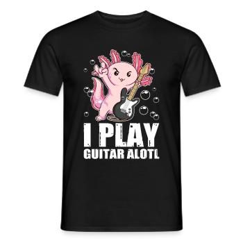 Kawaii Axolotl Pun I Play Guitar Alotl Gitarre Ges - Männer T-Shirt - Schwarz - Vorne - AI Model Male 178 light (178cm)