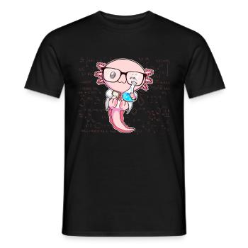 Kawaii Axolotl Science Funny Physics Chemistry G - Men's T-Shirt - black - Front - AI Model Male 178 light (178cm)