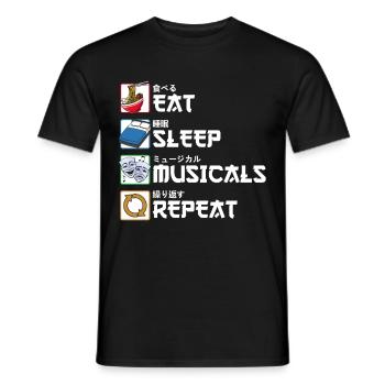 Eat Sleep Musicals Repeat Theater Mask Gift - Men's T-Shirt - black - Front - AI Model Male 178 light (178cm)