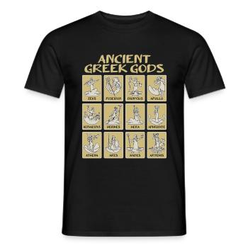 Ancient Greek mythology with Greek Gö - Men's T-Shirt - black - Front - AI Model Male 178 light (178cm)