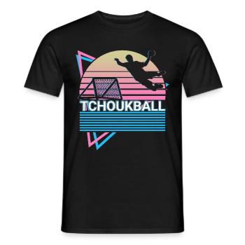 Tchoukball Vaporwave Esthétique Rétro Cadeau - T-shirt homme - noir - Devant - AI Model Male 178 light (178cm)