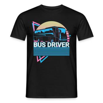 Chauffeurs de bus Trajet en bus Vaporwave Aesthetic Sound - T-shirt homme - noir - Devant - AI Model Male 178 light (178cm)
