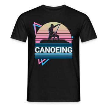 Canoë Canoë Vaporwave Esthétique Rétro Gesch - T-shirt homme - noir - Devant - AI Model Male 178 light (178cm)