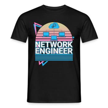 Network Engineer Vaporwave Aesthetic Retro-Ges - Men's T-Shirt - black - Front - AI Model Male 178 light (178cm)