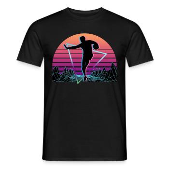 Joueur de rugby Vaporwave Esthétique Rétro - T-shirt homme - noir - Devant - AI Model Male 178 light (178cm)