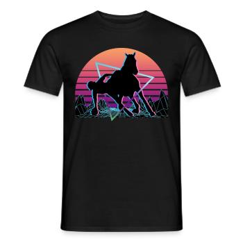 Horseball Vaporwave Aesthetic Retro - Men's T-Shirt - black - Front - AI Model Male 178 light (178cm)