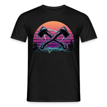 Axe Lancer Vaporwave Esthétique Rétro - T-shirt homme - noir - Devant - AI Model Male 178 light (178cm)