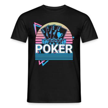 Cadeau Rétro Poker - T-shirt homme - noir - Devant - AI Model Male 178 light (178cm)