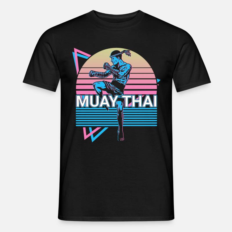 Muay Thai Retro Geschenk - Männer T-Shirt - Schwarz