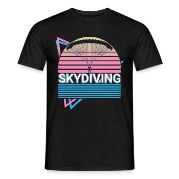 Parachutisme Parachutiste Retro Gesche - T-shirt homme - noir - Devant - AI Model Male 178 light (178cm)