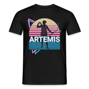Artemis Greek Goddess of Hunting and the Moon - Men's T-Shirt - black - Front - AI Model Male 178 light (178cm)