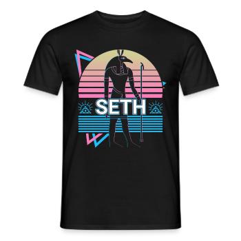 Seth Egyptian God Egypt Gift - Men's T-Shirt - black - Front - AI Model Male 178 light (178cm)