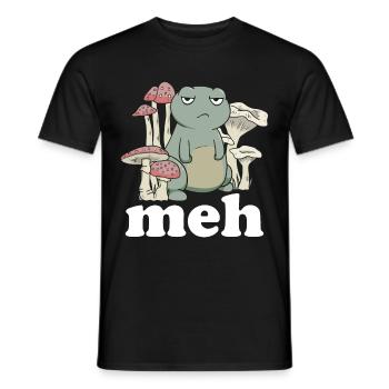 Funny Frog Meh Gift - Men's T-Shirt - black - Front - AI Model Male 178 light (178cm)