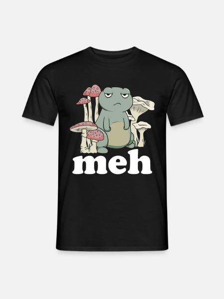 Funny Frog Meh Gift - Men's T-Shirt - black