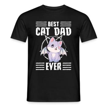Kawaii Cat Pastel Goth Meilleur chat Papa Jamais Gesche - T-shirt homme - noir - Devant - AI Model Male 178 light (178cm)