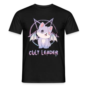 Kawaii Cat Pastel Goth Pentagram Cult Guide Ge - T-shirt homme - noir - Devant - AI Model Male 178 light (178cm)
