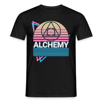 Symbole d’alchimie Pierre philosophale Rétro - T-shirt homme - noir - Devant - AI Model Male 178 light (178cm)