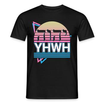 Tetragrammaton YHWH Yahweh Hebrew Name of God - Men's T-Shirt - black - Front - AI Model Male 178 light (178cm)
