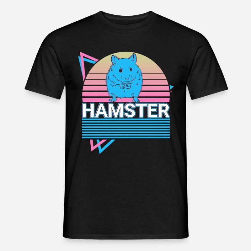 Hamster Retro - Männer T-Shirt - Schwarz