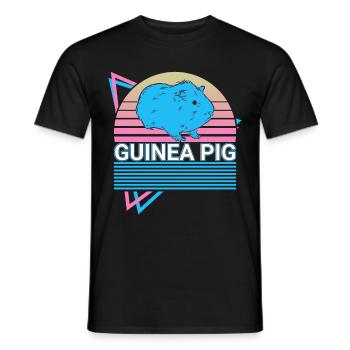Cochon d’Inde Rétro - T-shirt homme - noir - Devant - AI Model Male 178 light (178cm)