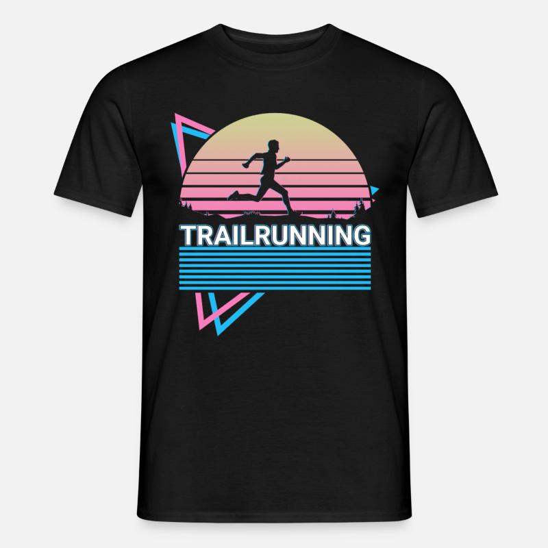 Trail Running Trail Runner Retro - Männer T-Shirt - Schwarz