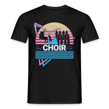 Chant choral rétro - T-shirt homme - noir - Devant - AI Model Male 178 light (178cm)