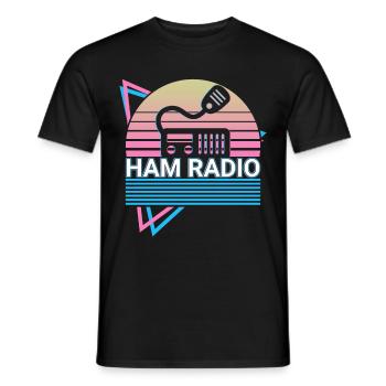 Amateur Radio Amateur Radio Retro - Men's T-Shirt - black - Front - AI Model Male 178 light (178cm)
