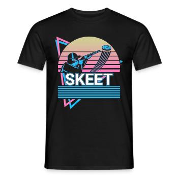 Clay Pigeon Shooting Clay Pigeon Shooter Rétro - T-shirt homme - noir - Devant - AI Model Male 178 light (178cm)