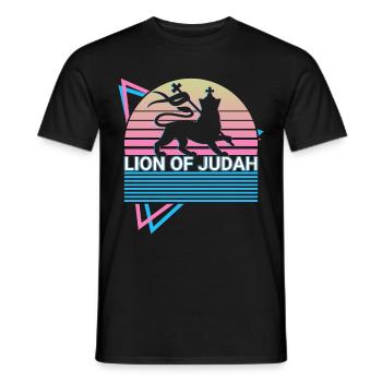 Lion of Judah Jew Jew Hebrew Israelite Israel - Men's T-Shirt - black - Front - AI Model Male 178 light (178cm)