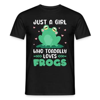 Frog Only a girl who loves toads Frogs - Men's T-Shirt - black - Front - AI Model Male 178 light (178cm)