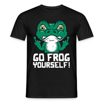 Funny frog Go Frog Yourself! - Men's T-Shirt - black - Front - AI Model Male 178 light (178cm)