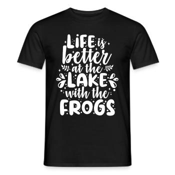Frog life is better at the lake with frogs - Men's T-Shirt - black - Front - AI Model Male 178 light (178cm)