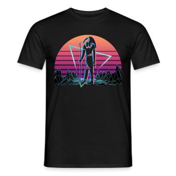 Thoth Ägyptischer Gott Ägypten Vaporwave Ästhetik - Männer T-Shirt - Schwarz - Vorne - AI Model Male 178 light (178cm)