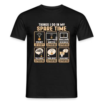 3D printing design for a 3D printer fan - Men's T-Shirt - black - Front - AI Model Male 178 light (178cm)