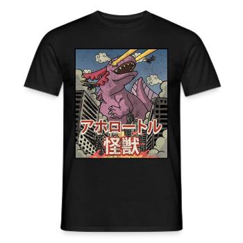 Kaiju Axolotl Japanische Ästhetik Kaijin - Männer T-Shirt - Schwarz - Vorne - AI Model Male 178 light (178cm)
