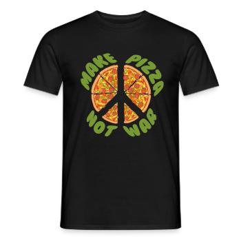 make pizza not war - Männer T-Shirt - Schwarz - Vorne - AI Model Male 178 light (178cm)