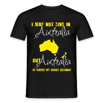 i may not live in australia but australia is where - Men's T-Shirt - black - Front - AI Model Male 178 light (178cm)
